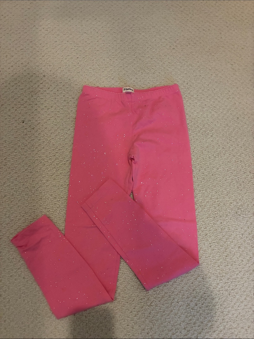 Hatley Girls' Hot Pink Glitter Leggings